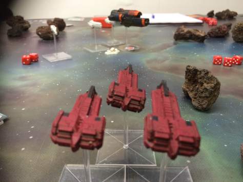 Jackel Squadron shunt into battle.